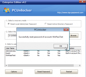 reset windows password pc unlocker